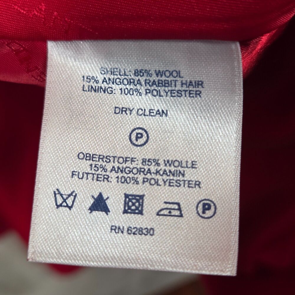 Lands' End Red Wool Angora Blend A-Line Swing Coat Womens 20W Lined 34" - Picture 6 of 8